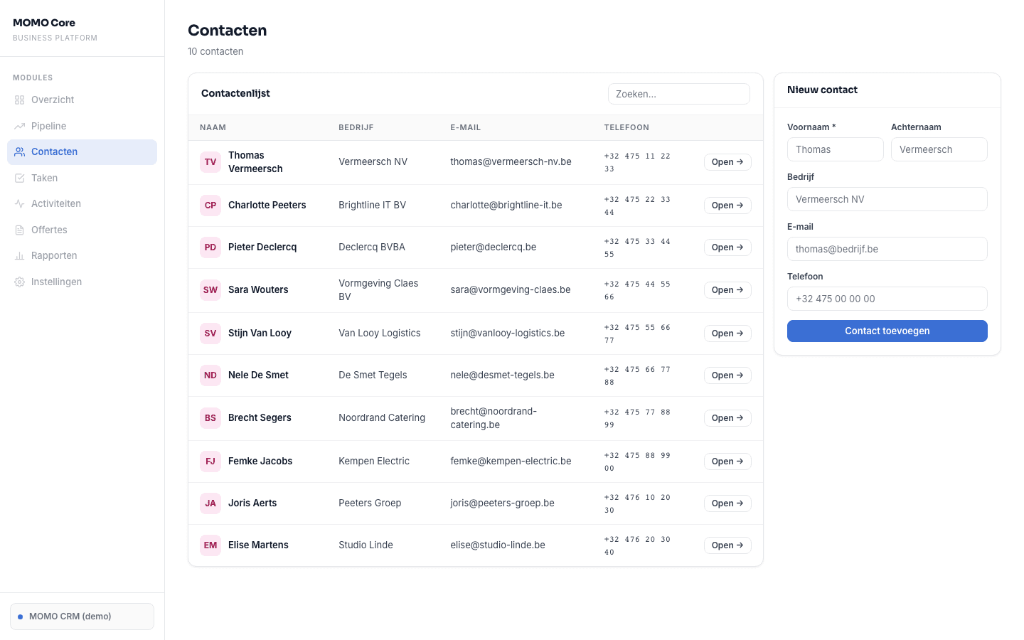 Contacten — preview