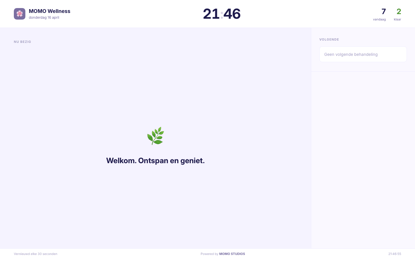 Wachtruimte scherm — preview
